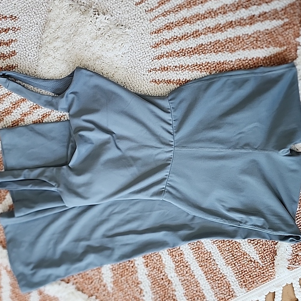 Thrive Society Grey Square Neck Athletic Jumpsuit